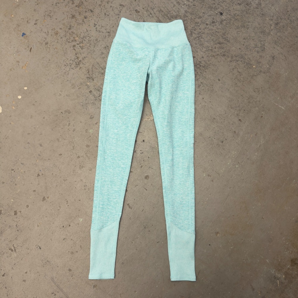 Alo Yoga High Waist Alosoft Lounge Leggings Aqua Blue Heather XXS